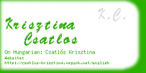 krisztina csatlos business card